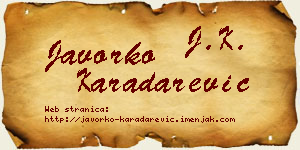 Javorko Karadarević vizit kartica